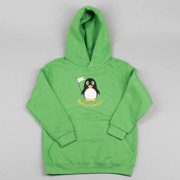 Kinder Kapuzenpullover Pinguin grün