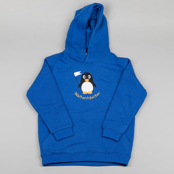 Kinder Kapuzenpullover Pinguin royal blau